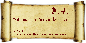 Mehrwerth Annamária névjegykártya